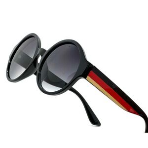 Round Oversized Sunglasses Black Frame Lens Fashion‎ Retro 80's 90's Style Gafas